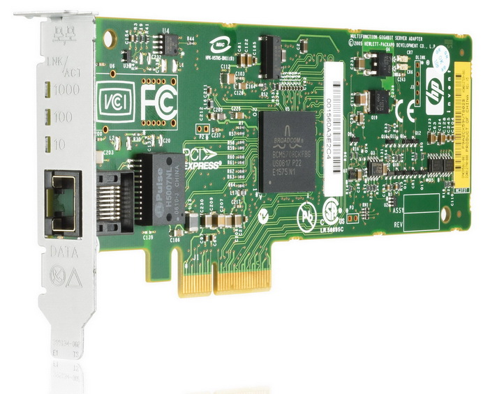 394791-B21 HP Single-Port RJ-45 1Gbps 10Base-T/100Base-TX/1000Base-T Gigabit Ethernet PCI Express x4 Multifunction Server Network Adapter