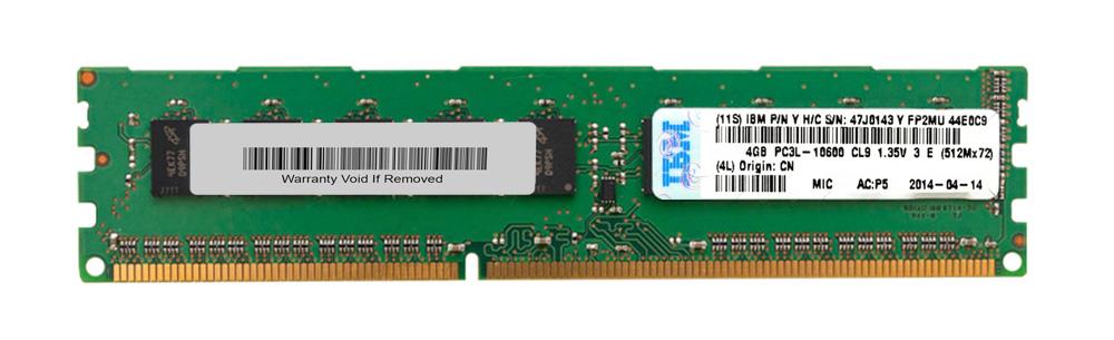 47J0143 IBM 4GB PC3-10600 DDR3-1333MHz ECC Unbuffered CL9 240-Pin DIMM 1.35V Low Voltage Dual Rank Memory Module