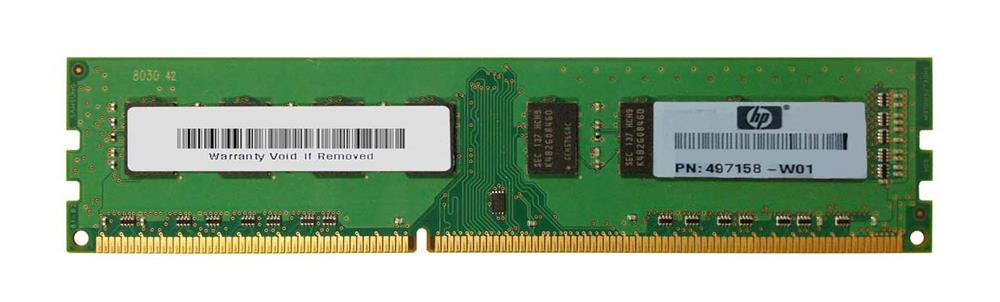 497158-W01 HP 4GB PC3-10600 DDR3-1333MHz non-ECC Unbuffered CL9 240-Pin DIMM Dual Rank Memory Module