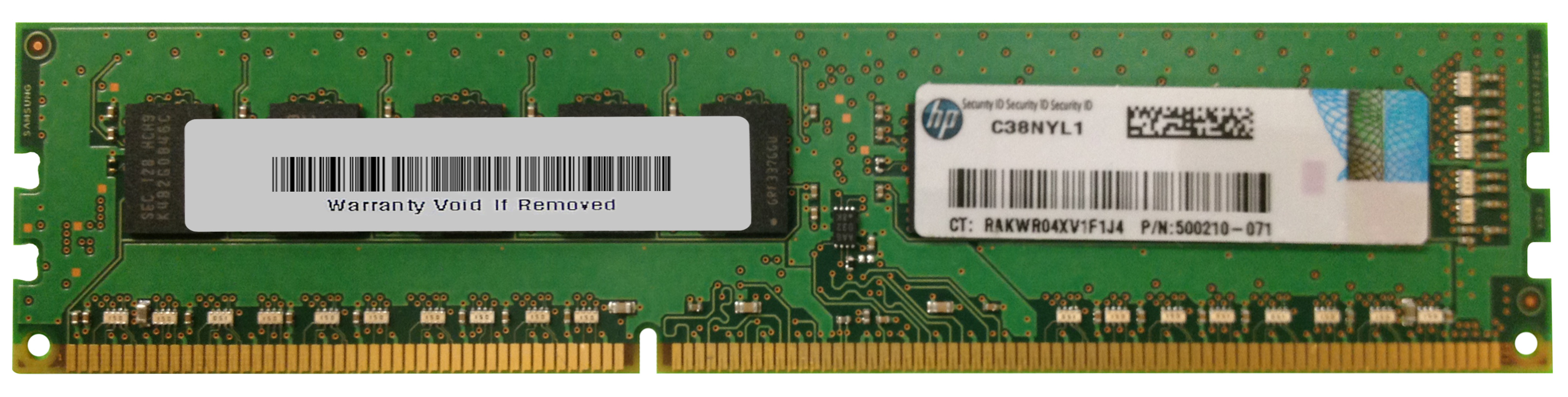 500210-071 HP 4GB PC3-10600 DDR3-1333MHz ECC Unbuffered CL9 240-Pin DIMM Dual Rank Memory Module for ProLiant G6 Series Servers