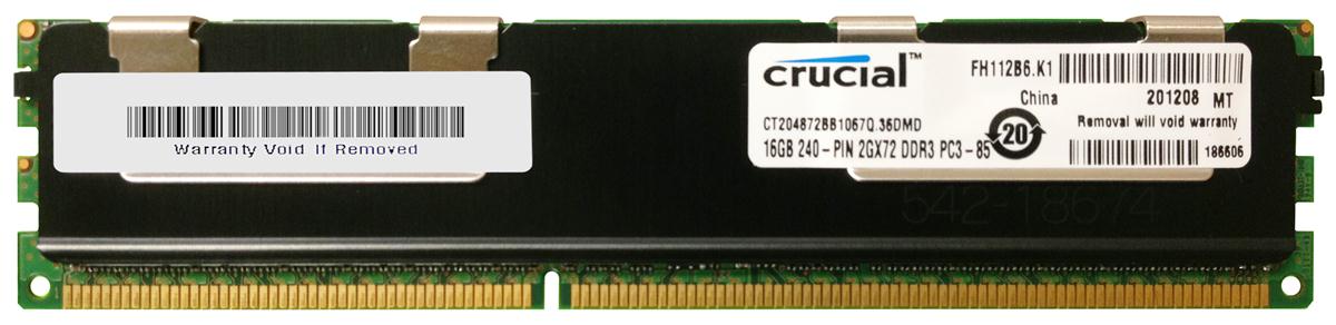 CT204872BB1067Q.36DMD Crucial 16GB PC3-8500 DDR3-1066MHz Registered ECC CL7 240-Pin DIMM Quad Rank Memory Module