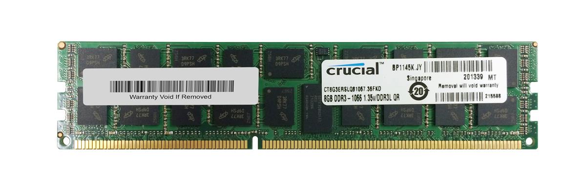 CT8G3ERSLQ81067 Crucial 8GB PC3-8500 DDR3-1066MHz Registered ECC CL7 240-Pin DIMM 1.35V Low Voltage Quad Rank Memory Module