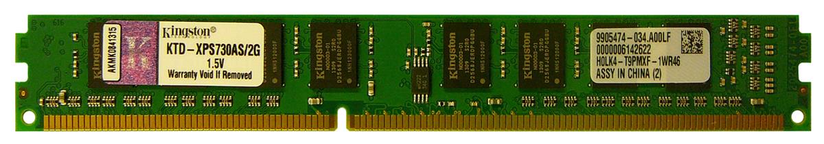 KTD-XPS730AS/2G-A1 Kingston 2GB PC3-8500 DDR3-1066MHz non-ECC Unbuffered CL7 240-Pin DIMM Single Rank Memory Module for Dell