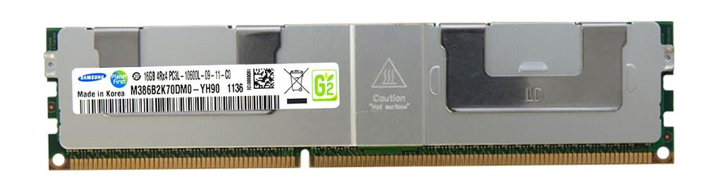 M386B2K70DM0-YH90 Samsung 16GB PC3-10600 DDR3-1333MHz ECC Registered CL9 240-Pin Load Reduced DIMM 1.35V Low Voltage Quad Rank Memory Module