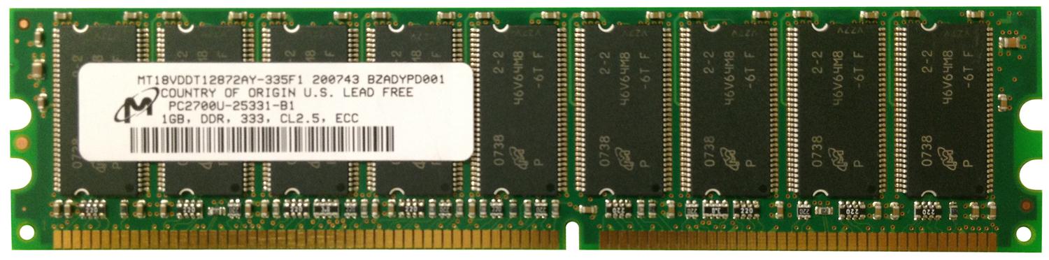 3D-02D304N726-1G 1GB Module DDR PC2700 CL=2.5 ECC DDR333 2.5V 128Meg x 72 for Asus A8V Deluxe Motherboard n/a