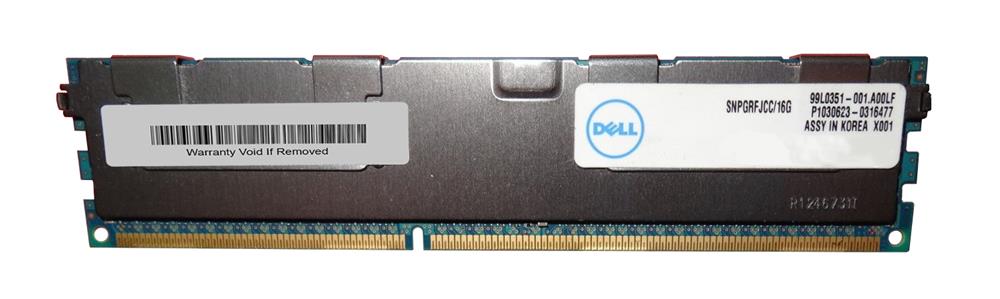 SNPGRFJCC/16G Dell 16GB PC3-8500 DDR3-1066MHz ECC Registered CL7 240-Pin DIMM 1.35V Low Voltage Quad Rank Memory Module