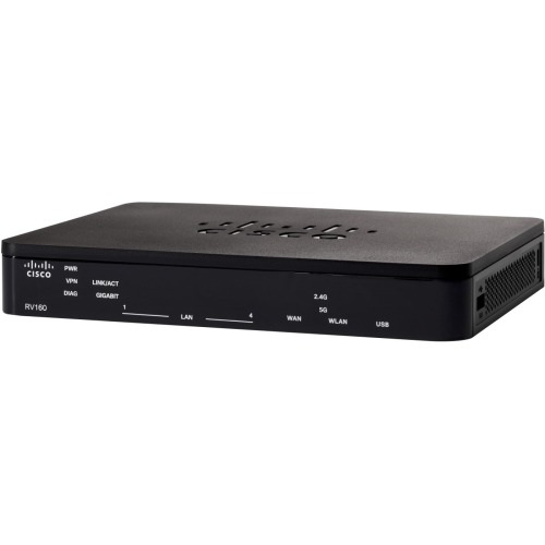 RV160-K9-NA Cisco RV160 VPN Router 5 Ports Management Port 1 Slots Gigabit Ethernet (Refurbished)
