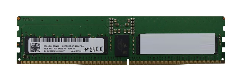 MTC20F1045S1RC64BD2 Micron 32GB PC5-51200 DDR5-6400MHz ECC Registered CL52 288-Pin DIMM 1.1V Single Rank Memory Module