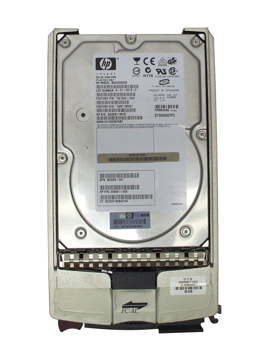 359461-003 HP 300GB 10000RPM Fibre Channel 2Gbps Dual Port Hot Swap 3.5-inch Internal Hard Drive