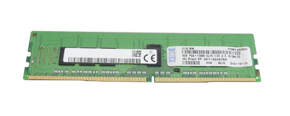 46W0784 IBM Lenovo 4GB PC4-17000 DDR4-2133MHz Registered ECC CL15 288-Pin DIMM 1.2V Single Rank Memory Module