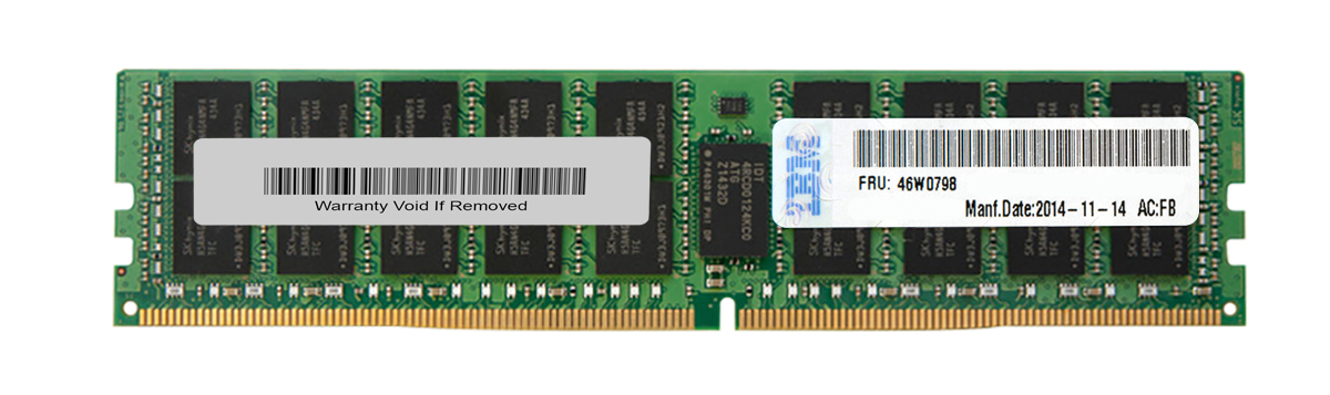 46W0798 IBM 16GB PC4-17000 DDR4-2133MHz Registered ECC CL15 288-Pin DIMM 1.2V Dual Rank Memory Module
