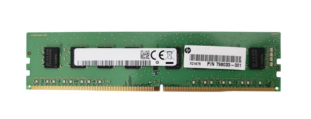 798033-001 HP 4GB PC4-17000 DDR4-2133MHz non-ECC Unbuffered CL15 288-Pin DIMM 1.2V Single Rank Memory Module