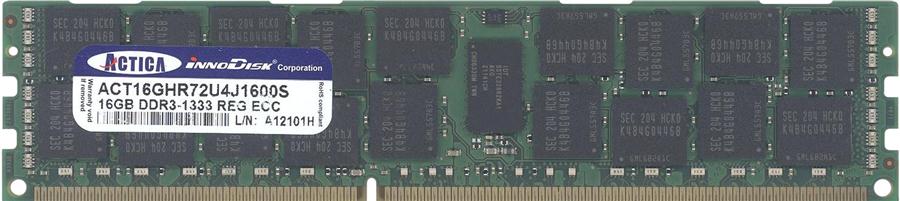 ACT16GHR72U4J1600S ACTICA 16GB PC3-12800 DDR3-1600MHz ECC Registered CL11 240-Pin DIMM Dual Rank Memory Module