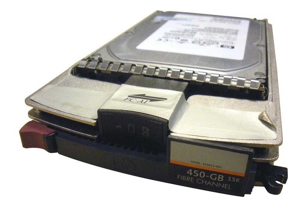 AG804A HP 450GB 15000RPM Fibre Channel 4Gbps Dual Port Hot Swap 3.5-inch Internal Hard Drive with Tray for StorageWorks