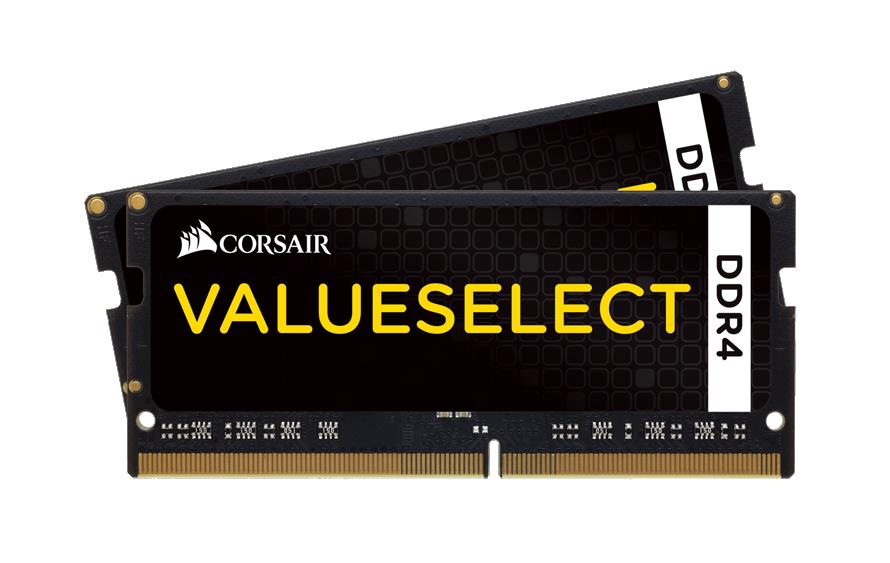 CMSO32GX4M2A2133C15 Corsair ValueSelect 32GB Kit (2 X 16GB) PC4-17000 DDR4-2133MHz non-ECC Unbuffered CL15 (15-15-15-36) 260-Pin SoDimm Memory 