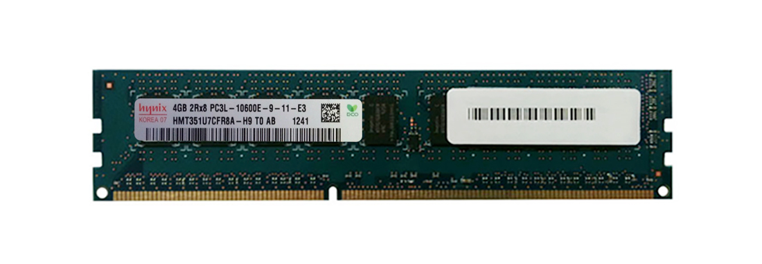 HMT351U7CFR8A-H9 Hynix 4GB PC3-10600 DDR3-1333MHz ECC Unbuffered CL9 240-Pin DIMM 1.35V Low Voltage Dual Rank Memory Module