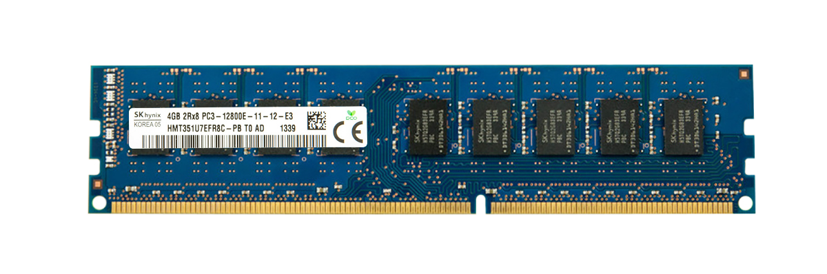 HMT351U7EFR8C-PBT0 Hynix 4GB PC3-12800 DDR3-1600MHz ECC Unbuffered CL11 240-Pin DIMM Dual Rank Memory Module