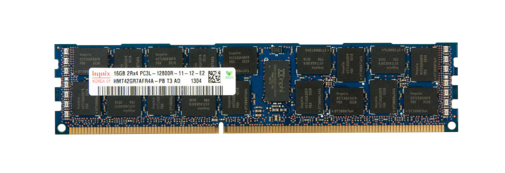 HMT42GR7AFR4A-PB Hynix 16GB PC3-12800 DDR3-1600MHz ECC Registered CL11 240-Pin DIMM 1.35V Low Voltage Dual Rank Memory Module