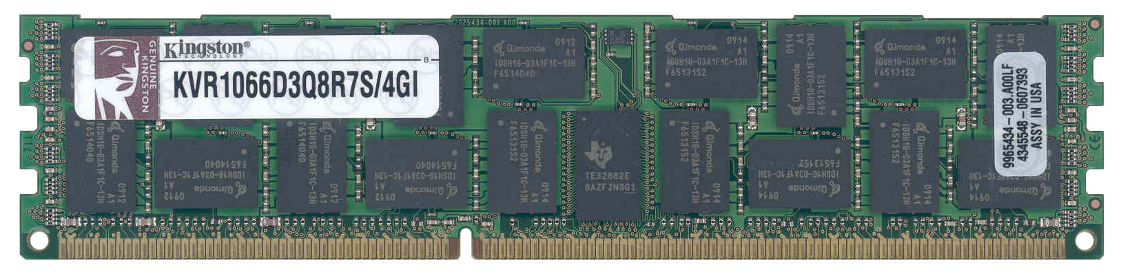KVR1066D3Q8R7S/4GI Kingston 4GB PC3-8500 DDR3-1066MHz ECC Registered CL7 240-Pin DIMM Quad Rank x8 Memory Module with Thermal Sensor (Intel Validated)