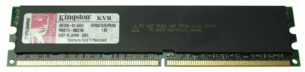 KVR667D2D4P5/8G Kingston 8GB PC2-5300 DDR2-667MHz ECC Registered CL5 240-Pin DIMM Dual Rank x4 Memory Module