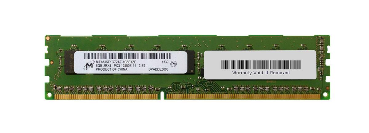 MT18JSF1G72AZ-1G6E1ZE Micron 8GB PC3-12800 DDR3-1600MHz ECC Unbuffered CL11 240-Pin DIMM Dual Rank Memory Module