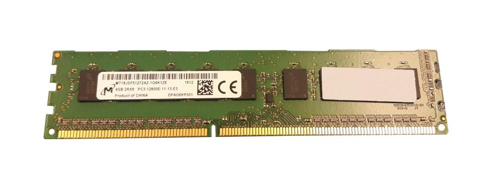 MT18JSF51272AZ-1G6K1 Micron 4GB PC3-12800 DDR3-1600MHz ECC Unbuffered CL11 240-Pin DIMM Dual Rank Memory Module
