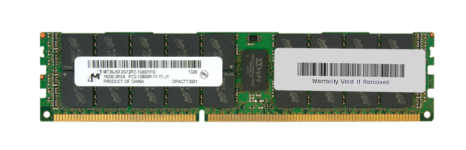 MT36JSF2G72PZ-1G6D1 Micron 16GB PC3-12800 DDR3-1600MHz ECC Registered CL11 240-Pin DIMM Dual Rank Memory Module