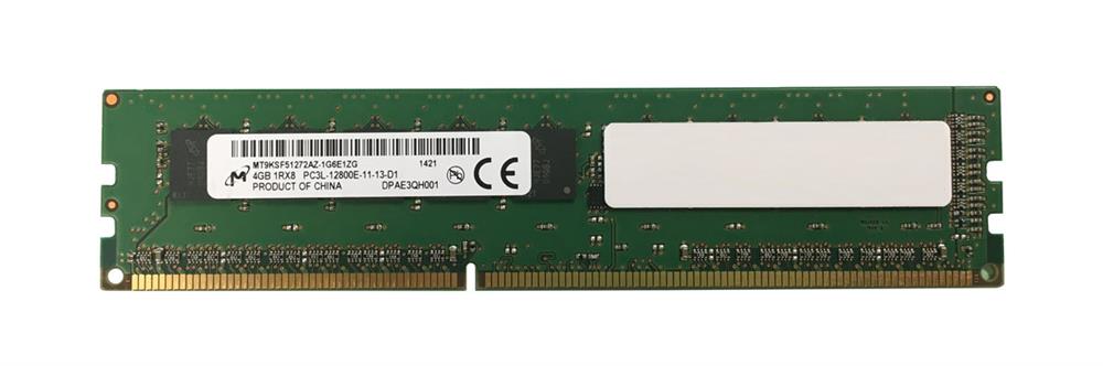 MT9KSF51272AZ-1G6E1ZG Micron 4GB PC3-12800 DDR3-1600MHz ECC Unbuffered CL11 240-Pin DIMM 1.35V Low Voltage Single Rank Memory Module
