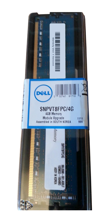 SNPVT8FPC/4G Dell 4GB PC3-12800 DDR3-1600MHz non-ECC Unbuffered CL11 240-Pin DIMM Dual Rank Memory Module