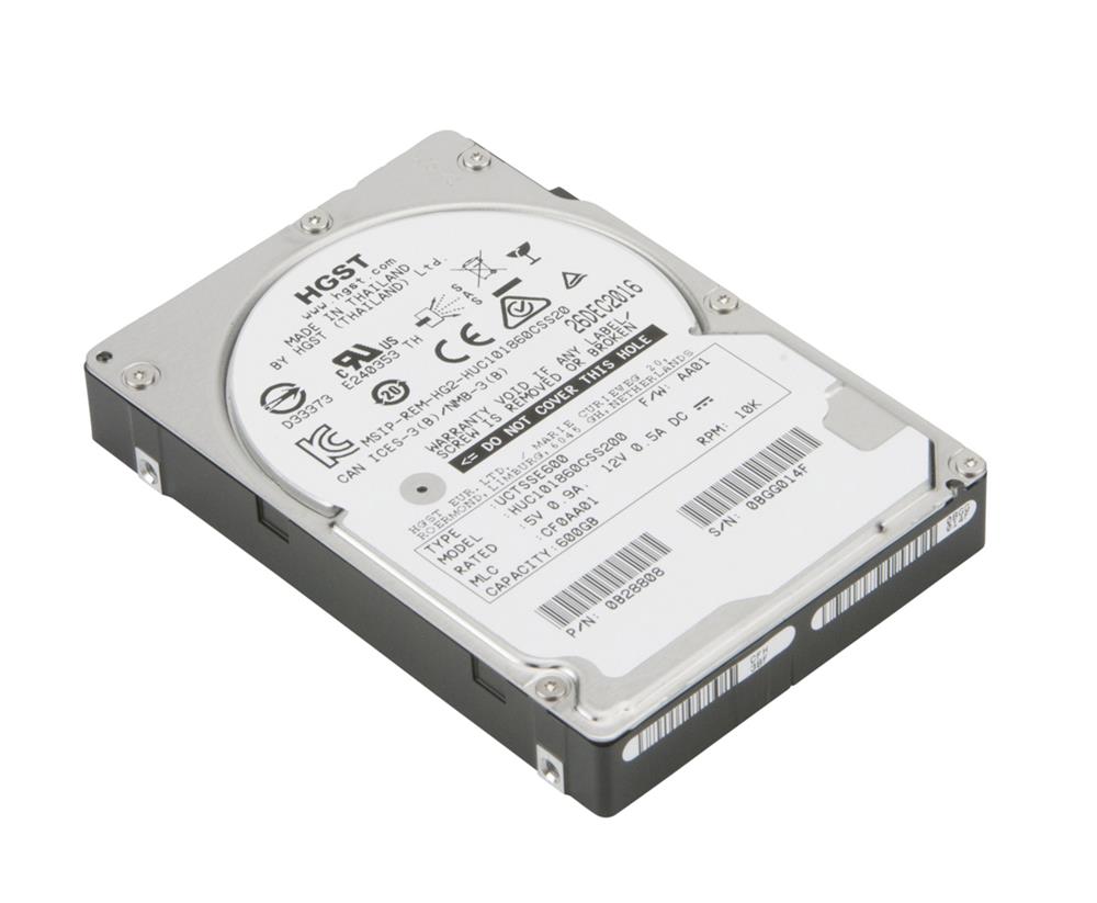0B28808 HGST Hitachi Ultrastar C10K1800 600GB 10000RPM SAS 12Gbps 128MB Cache (ISE / 512n) 2.5-inch Internal Hard Drive
