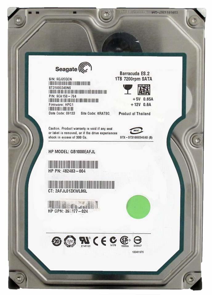 482483-004 HP 1TB 7200RPM SATA 3Gbps Midline Hot Swap 3.5-inch Internal Hard Drive