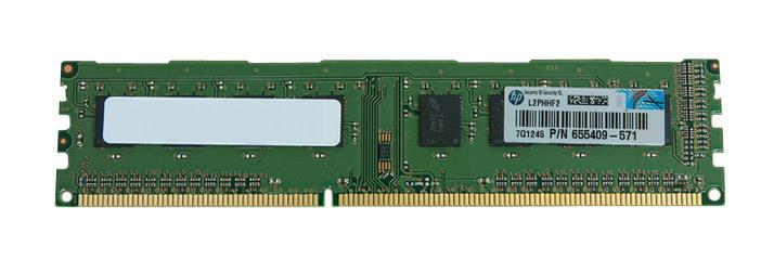 655409-571 HP 2GB PC3-12800 DDR3-1600MHz non-ECC Unbuffered CL11 240-Pin DIMM Single Rank Memory Module