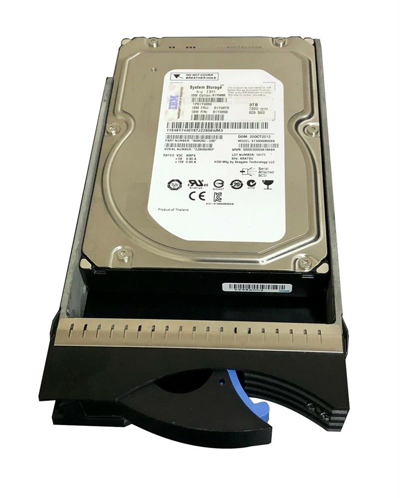 81Y9886 IBM 3TB 7200RPM SAS 6Gbps Nearline Hot Swap 3.5-inch Internal Hard Drive