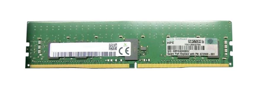 872969-001 HPE 8GB PC4-21300 DDR4-2666MHz Registered ECC CL19 288-Pin DIMM 1.2V Single Rank Memory Module