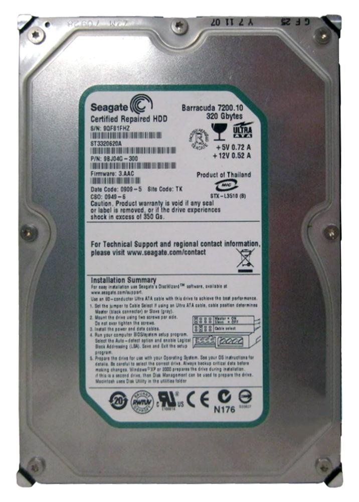 9BJ04G-300 Seagate Barracuda 7200.10 320GB 7200RPM ATA-100 16MB Cache 3.5-inch Internal Hard Drive