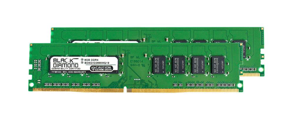 BD8GX22666MQ19 Black Diamond 8GB PC4-21300 DDR4-2666MHz non-ECC Unbuffered CL19 288-Pin DIMM 1.2V Dual Rank Memory Module