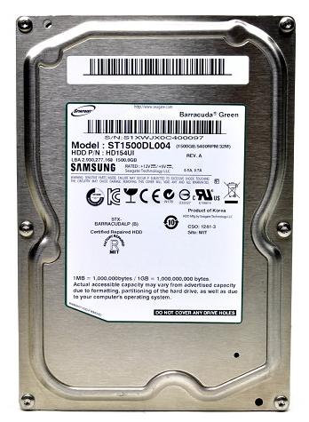 HD154UI Samsung Spinpoint F2EG 1.5TB 5400RPM SATA 3Gbps 32MB Cache 3.5-inch Internal Hard Drive