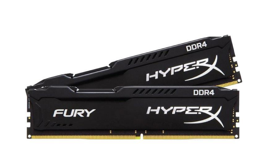 HX434C16FB3K2/16 Kingston HyperX FURY Black 16GB Kit (2 X 8GB) PC4-27700 DDR4-3466MHz non-ECC Unbuffered CL16 288-Pin DIMM 1.35V Memory 
