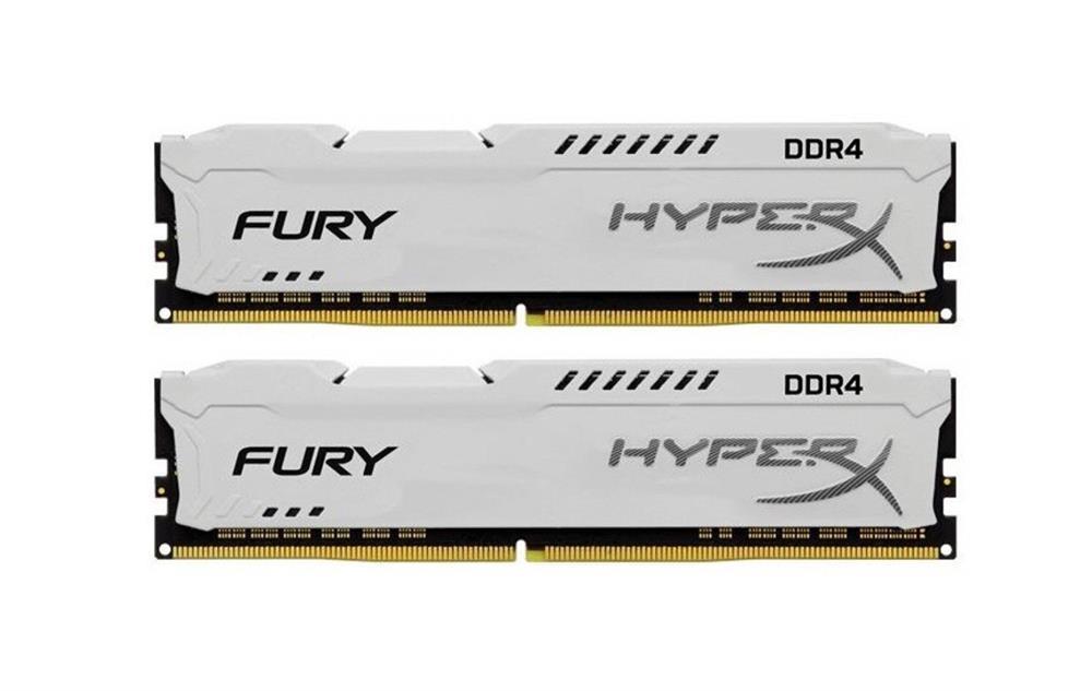 HX434C19FW2K2/16 Kingston HyperX Fury White 16GB Kit (2 X 8GB) PC4-27700 DDR4-3466MHz non-ECC Unbuffered CL19 (19-23-23) 288-Pin DIMM 1.2V MemoryHX434C19FW2K2/16