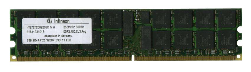 HYS72T256220GR-5-A Infineon 2GB Module DDR2 PC2-3200 ECC Registered CL3 DDR2-400 Dual Rank 2.6V 128Meg x 72