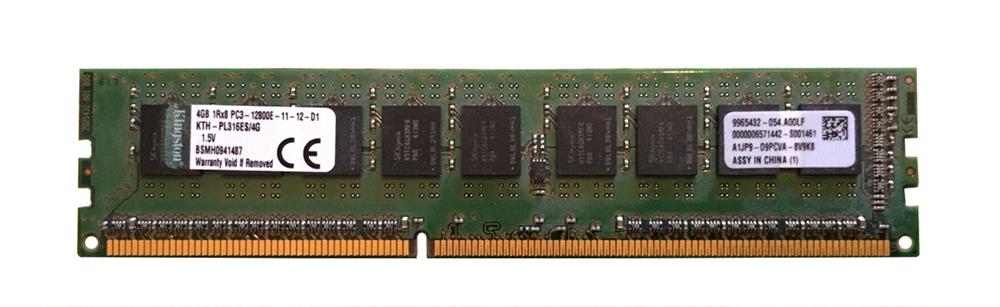 KTH-PL316ES/4G Kingston 4GB PC3-12800 DDR3-1600MHz ECC Unbuffered CL11 240-Pin DIMM Single Rank x8 Memory Module