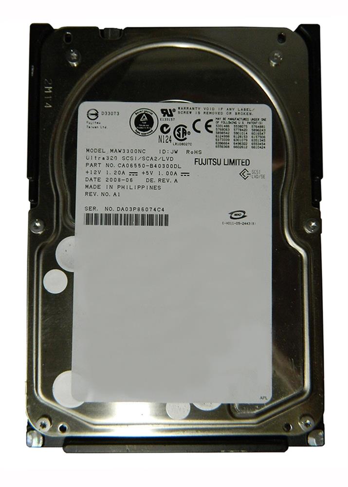MAW3300NC Fujitsu Enterprise 300GB 10000RPM Ultra-320 SCSI 80-Pin 8MB Cache 3.5-inch Internal Hard Drive