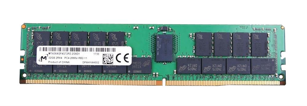 MTA36ASF4G72PZ-2G6D1 Micron 32GB PC4-21300 DDR4-2666MHz Registered ECC CL19 288-Pin DIMM 1.2V Dual Rank Memory Module