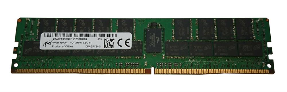 MTA72ASS8G72LZ-2G3B2MG Micron 64GB PC4-19200 DDR4-2400MHz Registered ECC CL17 288-Pin Load Reduced DIMM 1.2V Quad Rank Memory Module