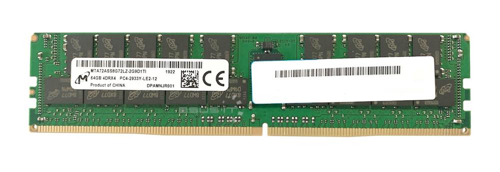 MTA72ASS8G72LZ-2G9 Micron 64GB PC4-23400 DDR4-2933MHz Registered ECC CL21 288-Pin Load Reduced DIMM 1.2V Quad Rank Memory Module
