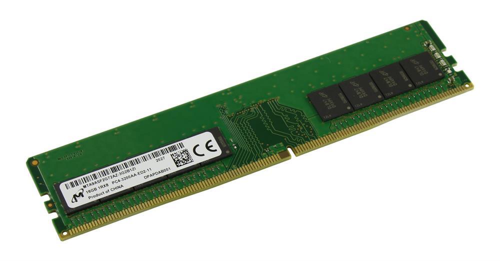 MTA9ASF2G72AZ-3G2 Micron 16GB PC4-25600 DDR4-3200MHz ECC Unbuffered CL22 288-Pin DIMM 1.2V Single Rank Memory Module