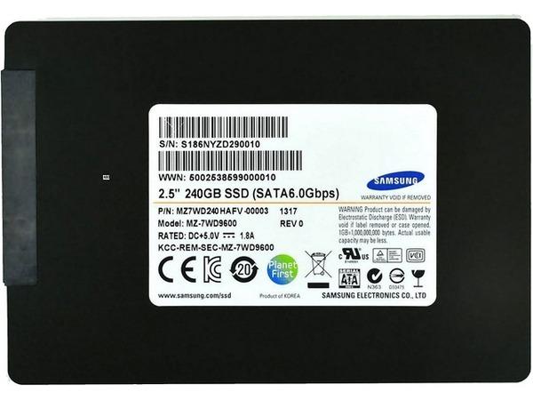 MZ7WD240HCFV-00003 Samsung SM843Tn Data Center Series 240GB MLC SATA 6Gbps High Write Endurance (AES-256 / PLP) 2.5-inch Internal Solid State Drive (SSD)
