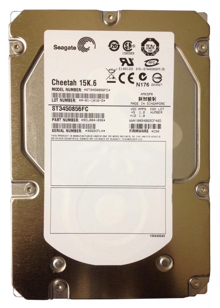 ST3450856FC Seagate Cheetah 15K.6 450GB 15000RPM Fibre Channel 4Gbps 16MB Cache 3.5-inch Internal Hard Drive