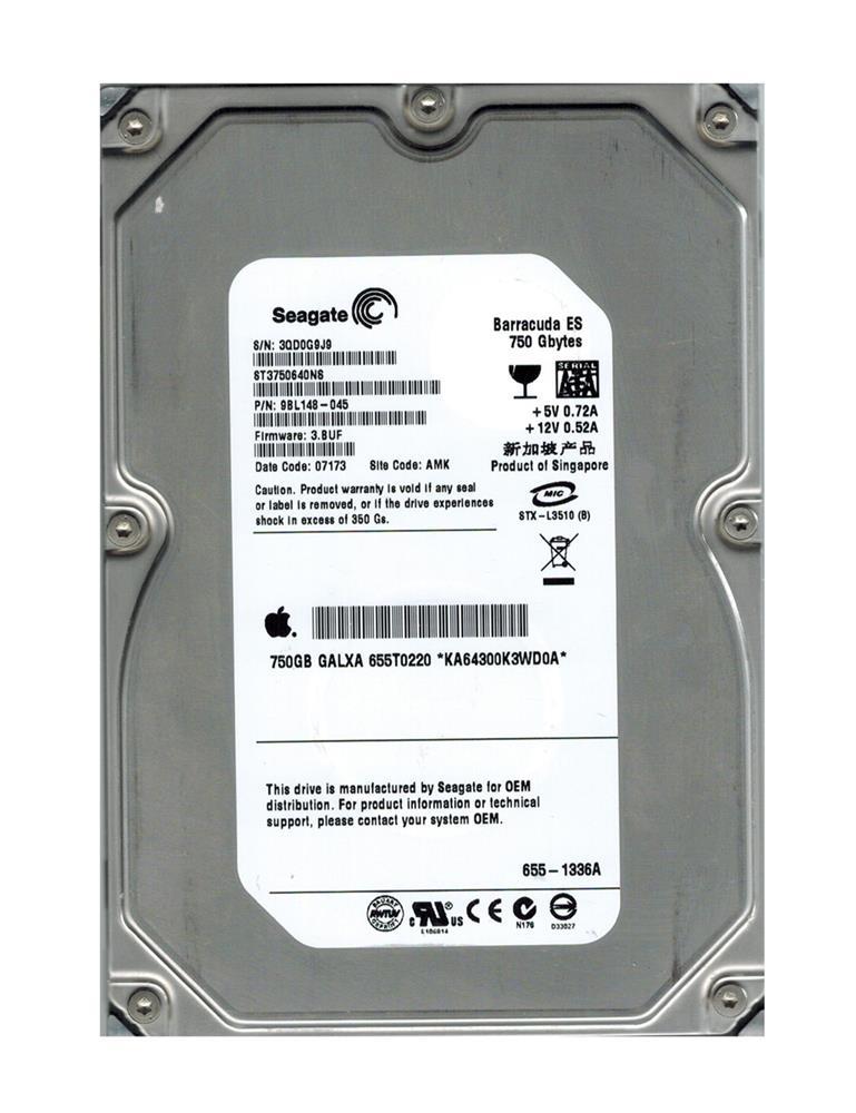 ST3750640NS Seagate Barracuda ES 750GB 7200RPM SATA 3Gbps 16MB Cache 3.5-inch Internal Hard Drive