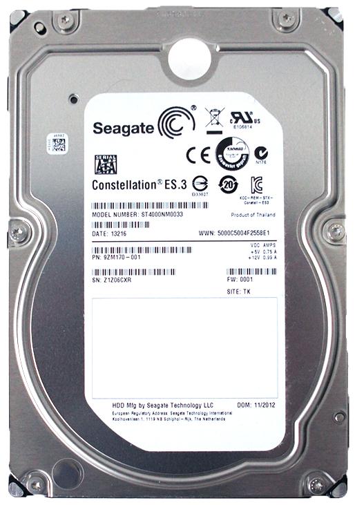 ST4000NM0033 Seagate Constellation ES.3 4TB 7200RPM SATA 6Gbps 128MB Cache (512n) 3.5-inch Internal Hard Drive